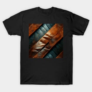 Worn leather stripes, natural and ecological leather print #23 T-Shirt
